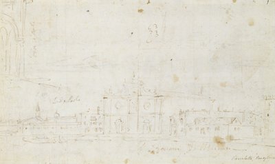 Murano: San Giovanni Dei Battuti, Uzakta Venedik ile, c.1735-40 (çizim) by Canaletto
