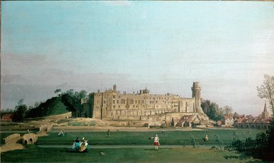 Canaletto (1697-1768) 1751 olarak bilinen Giovanni Antonio Kanalı tarafından Warwick Kalesi Resminin görünümü. Güneş. 72x42 cm İngiltere, Warwick Kalesi Koleksiyonu by Canaletto