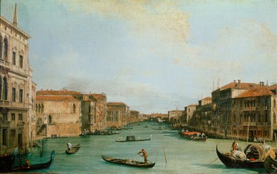 Venedik Balbi sarayından büyük kanal manzarası (tuval üzerine yağlı boya by Canaletto
