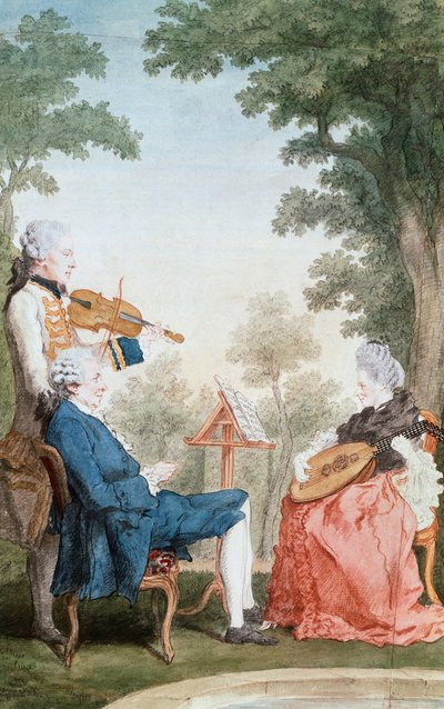 Mösyö ve Matmazel de Croismare, Louis de Carmontelle (1717-1806), tuval üzerine yağlı boya. Fransa by Carmontelle