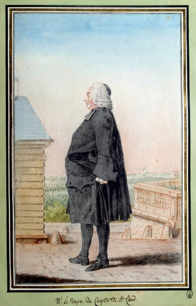 Monsieur le dean du Chapter de Saint Cloud Suluboya Portresi, Louis Carrogis dit Carmontelle (1717-1806) 18. yüzyıl. Chantilly, Conde Müzesi by Carmontelle