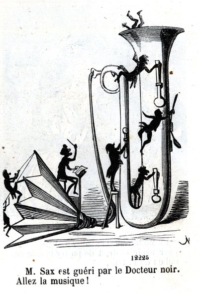 Bay Sax, siyah doktor tarafından yaralandı. (Adolphe (Adolph) Sax, Saksafonun mucidi (1814-1894). by Nadar