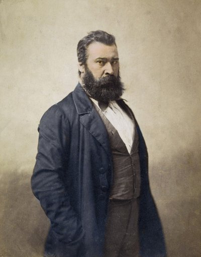 Jean Francois Millet (1814-1875) Fransız ressam c. 1870 fotoğrafı Nadar - Dijital boyama - Portre de Jean-Francois (Jean Francois) Millet (1814-1875), ressam, oymacı. Nadar