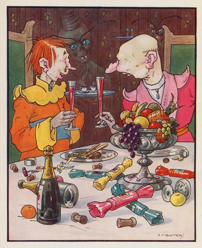 Gulliver#39;in Seyahatleri için Jonathan Swift#39;in illüstrasyonu (renkli litho) by (after) American School