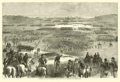 Teslimiyet ilan edildiğinde Konfederasyon Ordusunun konumu, Nisan 1865 (gravür) by (after) American School