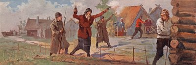 Bir Sovyet tarım bilimi öğretmeni, tabancasını havaya ateşleyerek bir köye geldiğini duyuruyor (renkli taş) by (after) Carrey