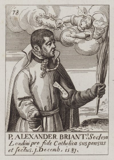 Alexander Briant, İngiliz Cizvit ve Katolik şehit (gravür) by (after) English School