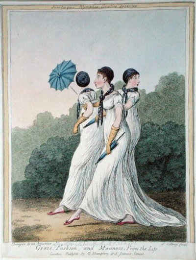Grace, Fashion and Manners from Life, James Gillray (1757-1815) tarafından kazınmış, G. Humphrey tarafından yayınlanmıştır (el ile boyanmış gravür) by (after) English School