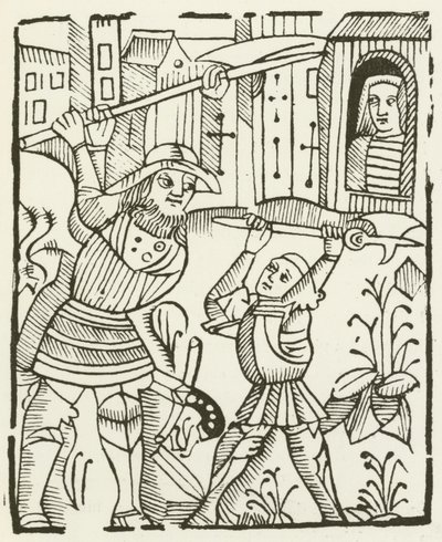 Guy of Warwick (gravür) by (after) English School