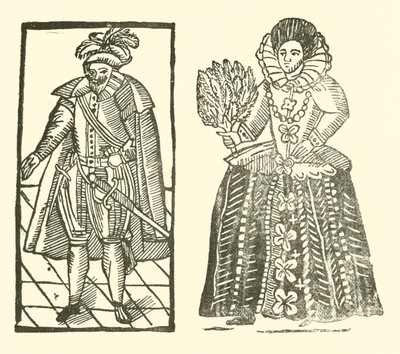 Roxburghe Baladları için İllüstrasyon (tahta baskı) by (after) English School