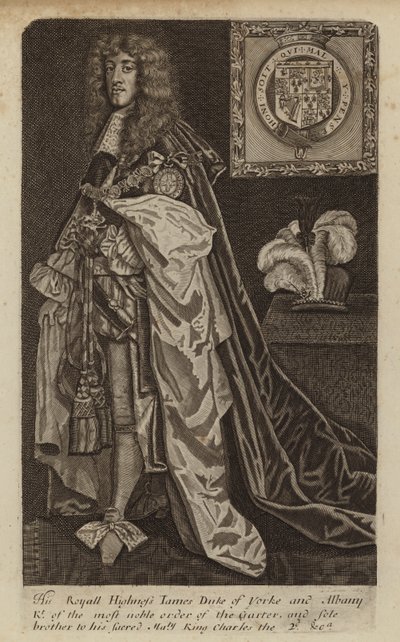 James II ve VII, İngiltere Kralı, İskoçya ve İrlanda, York Dükü (gravür) by (after) English School