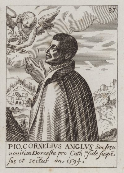 John Cornelius, İngiliz Cizvit Katolik rahip ve şehit (gravür) by (after) English School