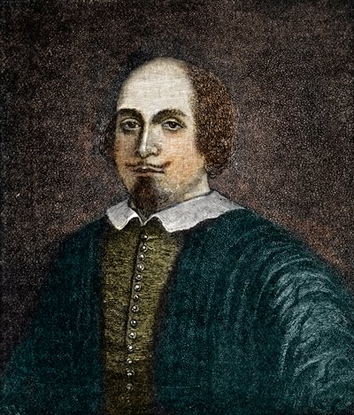 İngiliz oyun yazarı William Shakespeare'in (1564-1616) Portresi Anonim bir 18. yüzyıl tablosundan sonra gravür by (after) English School