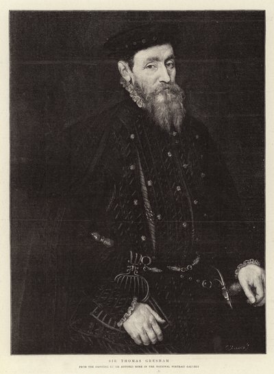 Sir Thomas Gresham (gravür) by (after) English School