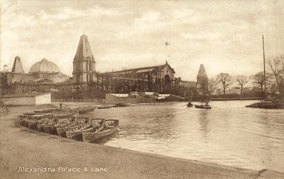 Alexandra Palace, Göl (s/b fotoğraf) by (after) English photographer