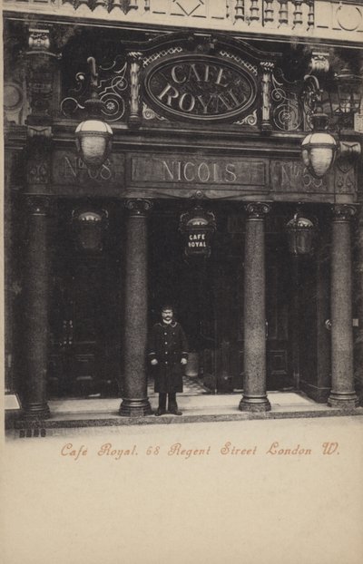 Cafe Royal, 68, Regent Street, Londra, Batı (s/b fotoğraf) by (after) English photographer