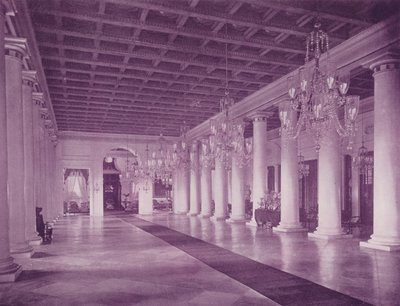 Mermer Salon, Hükümet Konağı, Kalküta (s/b fotoğraf) by (after) English photographer