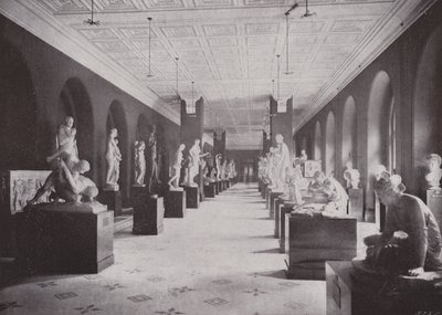 Heykel Salonu, Victoria ve Albert Müzesi (s/b fotoğraf) by (after) English photographer