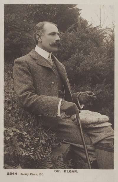 Sir Edward Elgar, İngiliz besteci (s/b fotoğraf) by (after) English photographer