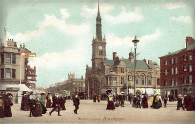 Talbot Meydanı, Blackpool (renkli fotoğraf) by (after) English photographer
