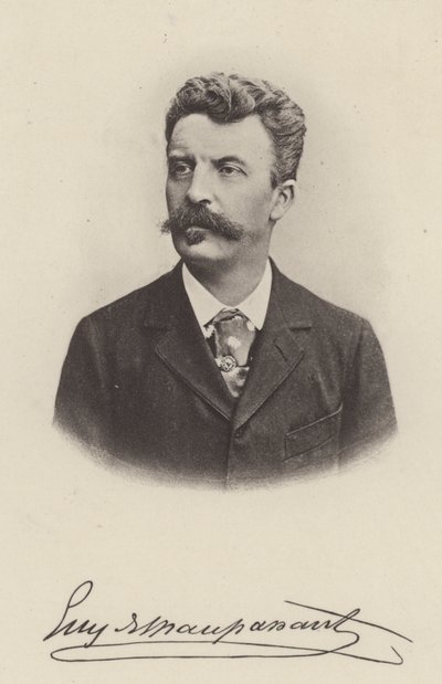 Guy de Maupassant, Fransız kısa öykü yazarı ve romancı (s/b fotoğraf) by (after) French Photographer