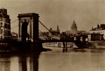 Sol yakaya doğru Louis-Philippe Köprüsü (s/b fotoğraf) by (after) French Photographer