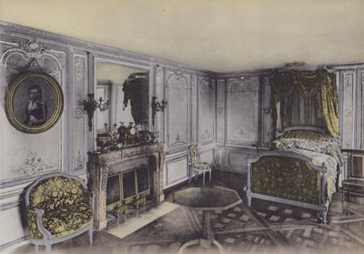 Petit Trianon, Chambre de Marie-Antoinette, Küçük Trianon, Marie-Antoinette Yatak Odası (renkli fotoğraf) by (after) French Photographer