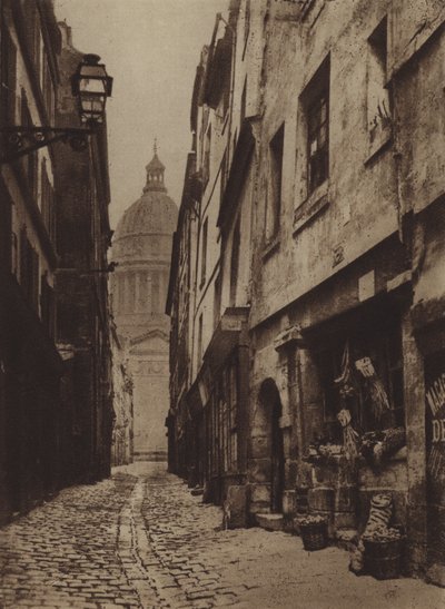 Rue des Carmes ve Rue Valette (s/b fotoğraf) by (after) French Photographer