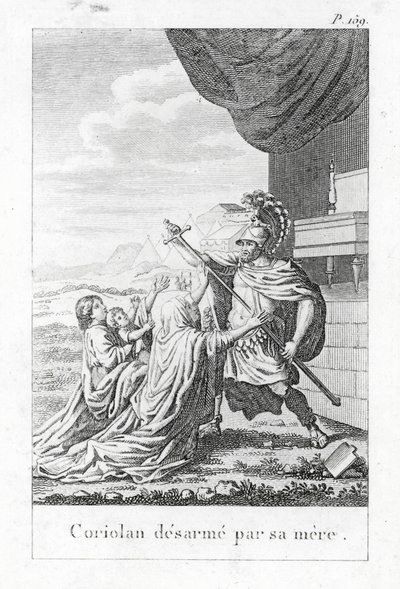 Annesi tarafından silahsızlandırılan Coriolanus (gravür) by (after) French School