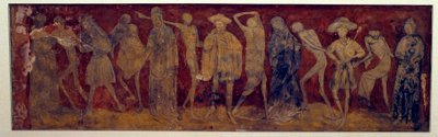 Eski La Chaise-Dieu (Chaise Dieu) manastırı tarafından Louis Yperman (1856 civarı?) tarafından yapılan “La Danse macabre”nin fresk gösterimi 1894. Paris, Anıtlar Müzesi ingilizce by (after) French School