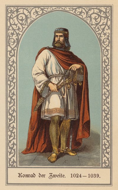 Conrad II, Kutsal Roma İmparatoru (renkli litho) by (after) German School