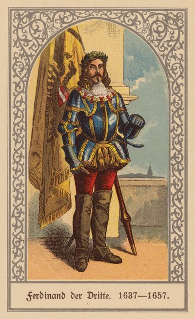 Ferdinand III, Kutsal Roma İmparatoru (renkli taş baskı) by (after) German School