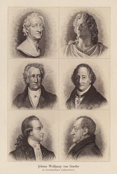 Johann Wolfgang von Goethe, Alman şair ve oyun yazarı (litho) by (after) German School