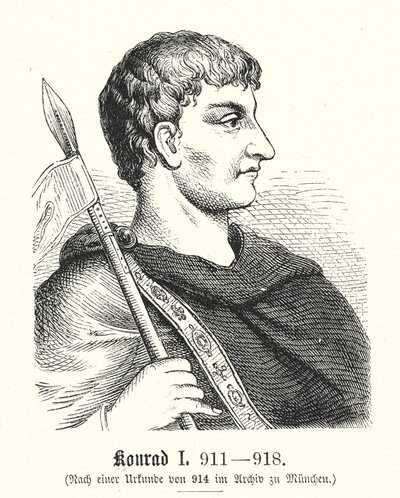 Konrad I, 881-918 (gravür) by (after) German School