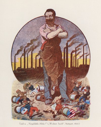 Boşa Harcanan Çaba (renkli lito) by (after) German School