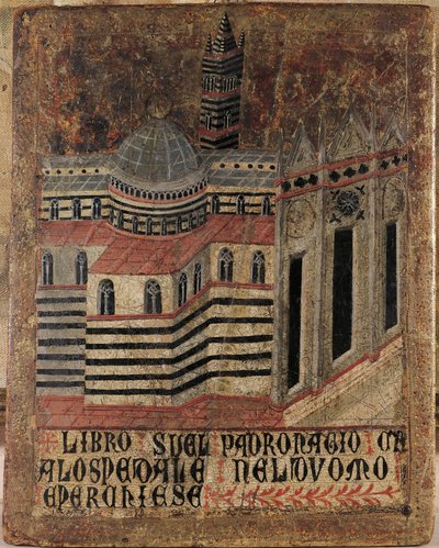 İtalya, Siena, katedral, ahşap üzerine resim, Biccherna Tabletinde çoğaltılmış by (after) Italian School