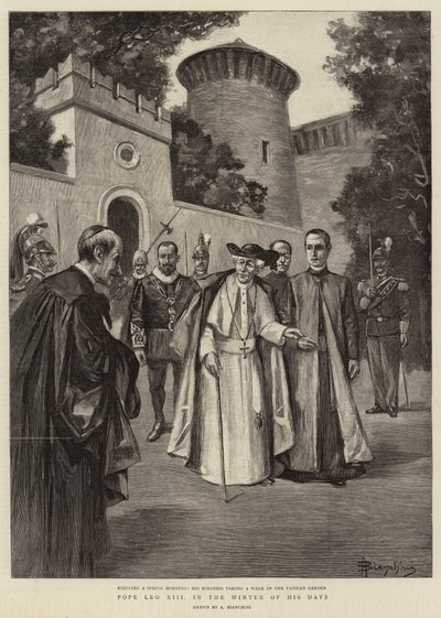 Günlerinin Kışında Papa Leo XIII (gravür) by (after) Italian School