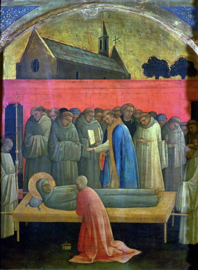 Aziz Francis'in Ölümü (panelde yağlı boya) by (c.1370 1425) Lorenzo Monaco