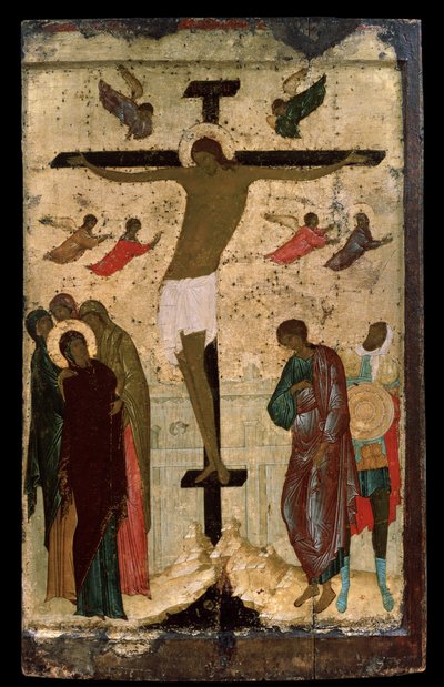 ""Çarmıha germe"" Rus simgesi. Dionysius tarafından ahşap üzerine boyama (Dionisy veya Bilge Dionisius) (c.1450-c.1508) 1500 Devlet Tretyakov Galerisi, Moskova by (c.1440 1502) Dionisius the Wise