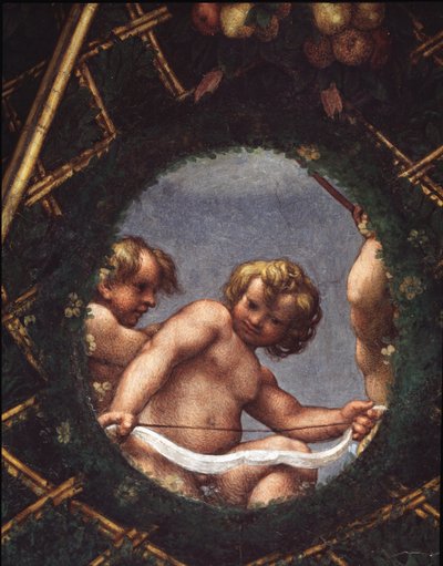 Pencereden bakan melekler - Fresk by (c.1489 1534) Correggio