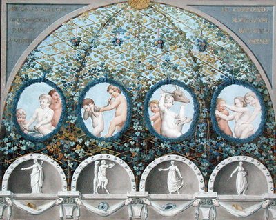Bir Tavan Fresk için Tasarım, yayınlanmış c.1780 (kazma taban üzerine guaj, mürekkep ve suluboya) (ayrıca bkz. 192025-026 by (c.1489 1534) (after) Correggio