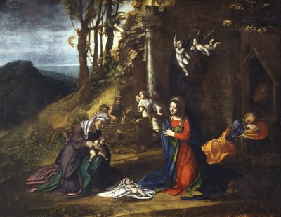 Aziz Elisabeth ve genç Vaftizci Yahya ile İsa'nın Doğuşu by (c.1489 1534) Correggio