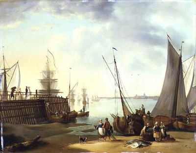 Hollanda nakliye sahnesi by (fl.1860) W.W.