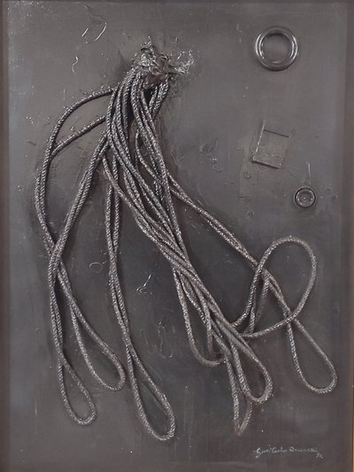 GC Riccardi, Combustione n.3, 1990, Tuval üzerine karışık teknik, 60x80, Arpino, Umberto Mastroianni Vakfı, İtalya. by Gian Carlo Riccardi