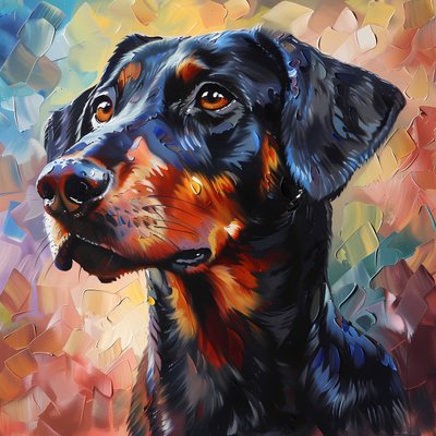 Soyut Rhodesian Ridgeback köpek tablosu, hayvan dekorasyonu, duvar sanatı baskıları by F. Abderrahim