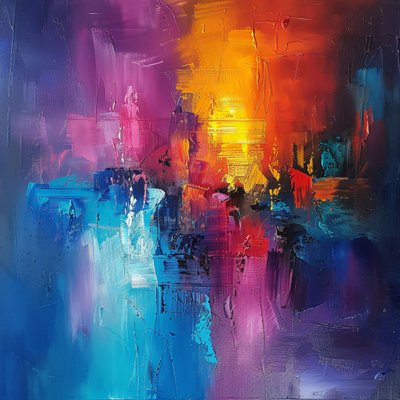 Çerçeveli duvar sanatı baskıları için akrilik boya renkleri ile soyut sanat by F. Abderrahim