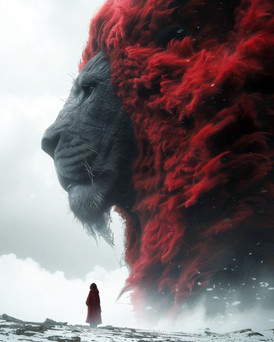 Aslan  İnsan: duvar sanatı baskıları için fantastik poster tasarımı by F. Abderrahim