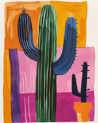 Tuval üzerine kaktüs resmi duvar sanatı baskıları botanik Henri Matisse stili by F. Abderrahim