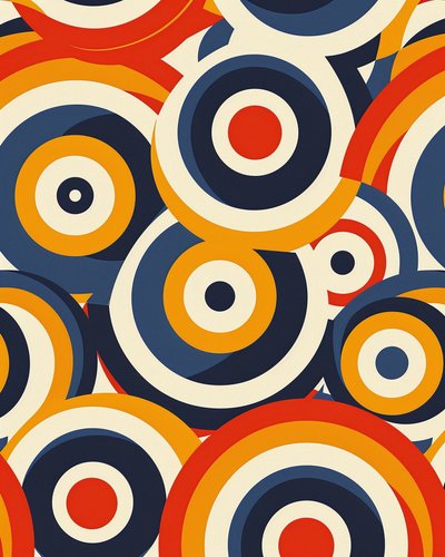 Geometrik stillere sahip dört renkli duvar kağıdı, Her Oda için Duvar Dekoru by F. Abderrahim