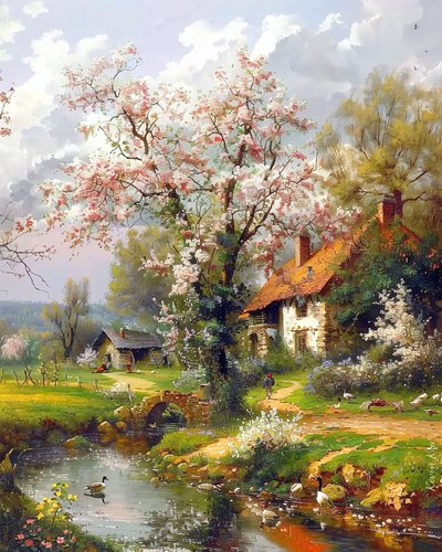 Manzaralı Yollu Manzara, yatak odası için duvar dekoru by F. Abderrahim